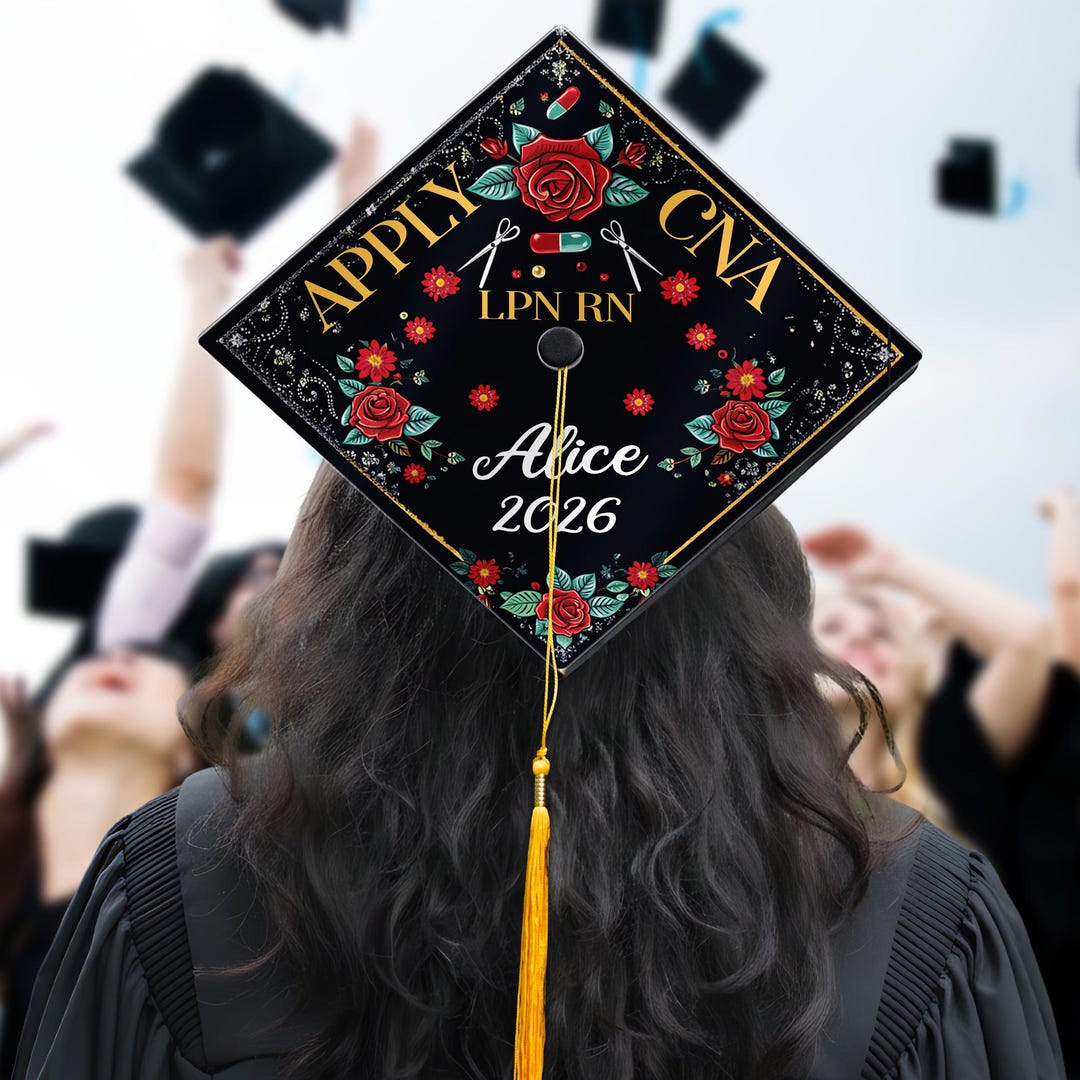 Cna Lpn RN Nursing Journey Graduation Cap Topper, Nursing Career Path ...