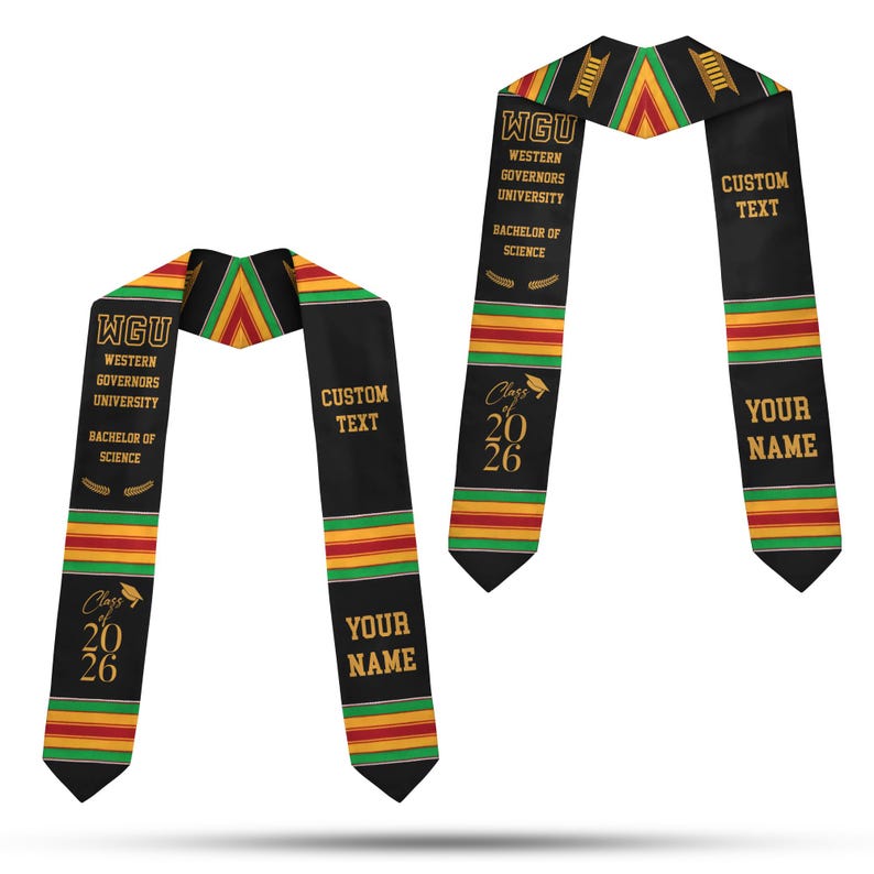 Personalized African Kente Graduation Stole, Ghana Graduation Sash ...