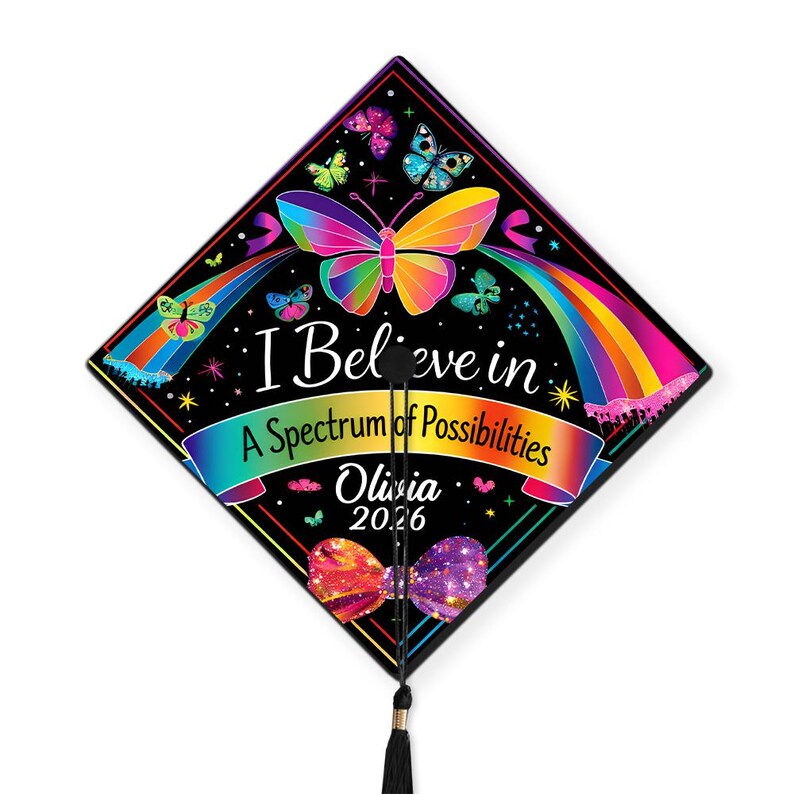 Graduation Cap Design Autism Spectrum of Possibilities Graduation Cap Topper, Autism Awareness Grad ...