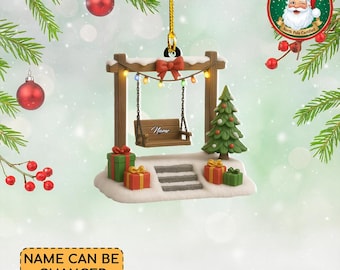 Personalized Swing Ornament, Swing Christmas Ornament, Swing Ornament Hanging Decor, Amusement Park Rides Ornament Holiday Gift Thdso-933