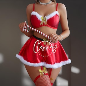 sexy santa dessous Women Sexy Christmas Party Lingerie Mrs Claus Santa Cosplay Costume  Sleepwear US main image 1