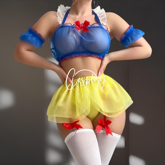 Snow White Lingerie  Sheer Roleplay Lingerie, Sexy Disney Costume - Etsy