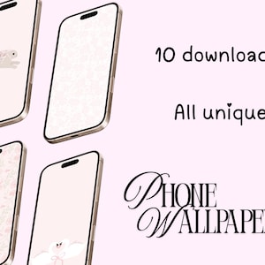 Pacote com 10 papéis de parede para celular | Download digital | Pacote de papéis de parede rosa Coquette para celular | Para iPhone e Android