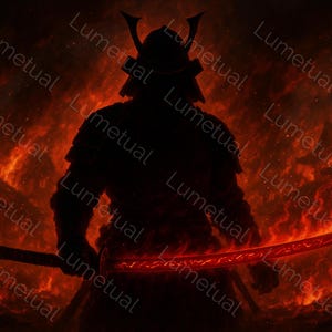 Samurai Wall Art – Japanese Warrior with Katana | Japanese Wall Decor, Samurai Poster or Canvas Print – Digital Download