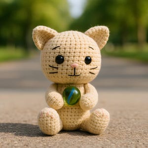 Amigurumi Cat Keychain Crochet Pattern – Cute Plush Kitty PDF Tutorial, Beginner Friendly Digital Pattern