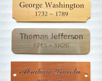 3"x 1" Personalized Brass Custom Engraved Metal Plate ... Quick Turn Around.