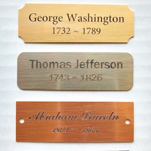 4&quot;x 1&quot;  Personalized Brass Custom Engraved Metal Plate ...Quick Turn Around.