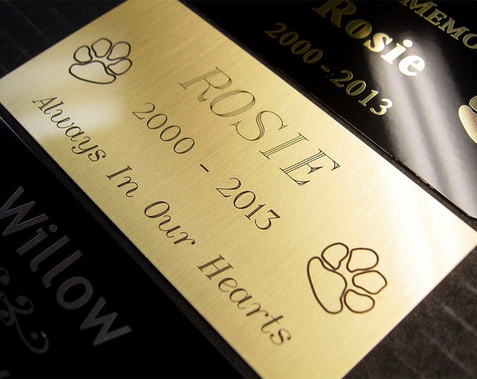 Custom Engraved Metal Marker Plates for Pet Urns Memorials Etsy
