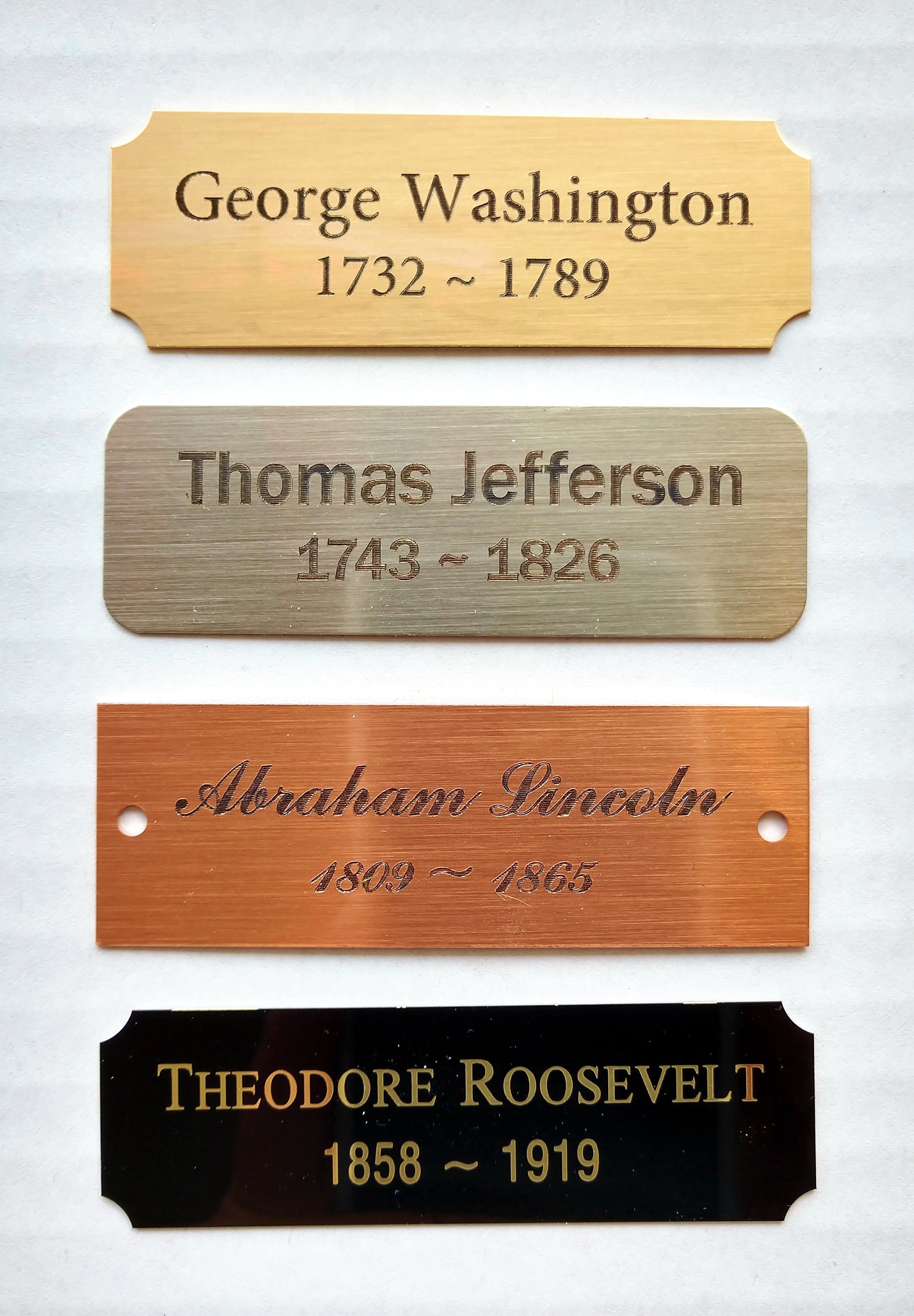 3W x 1H, Custom Elegant Engraved Plate, Personalized Memorial Name Plate  for Trophy, Frames, Urn, Brass or Stainless Steel Laser Engraved Plaque
