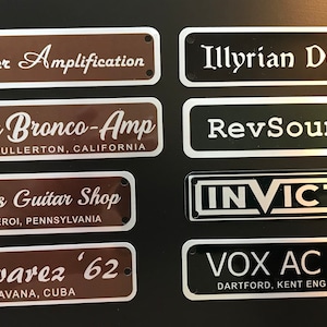 Amplifier badge perfect for replacement or a custom amp cabinet build.