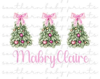 Christmas Tree PNG, Pink Christmas PNG, Watercolor Christmas PNG, Coquette Christmas png, Girly Coquette Design, Girlie Christmas, Digital