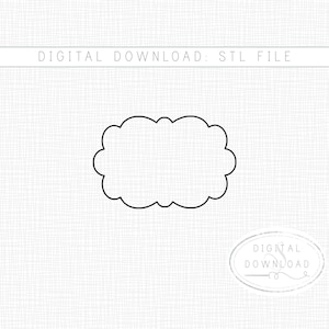 Scalloped Rectangular Plaque Cookie Cutter Digital Download STL File, Basic Shape: Wedding Bridal Baby Shower Birthday Custom Monogram