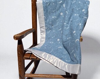 Flannel Receiving Blanket with Satin Border