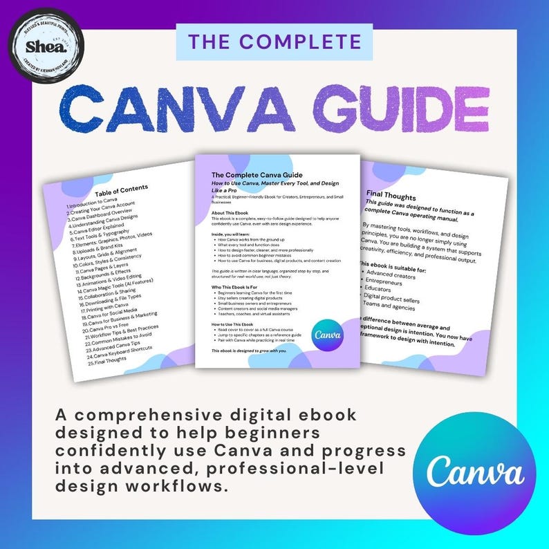 Canva Guide for Beginners, Canva Ebook With Screenshots (digital ...