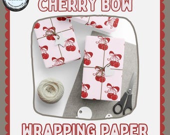 Cherry Print Wrapping Paper: Glossy Gift Wrap for Special Occasions