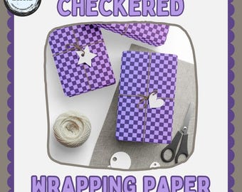 Checkered Gradient Wrapping Paper, 90gsm Art Paper