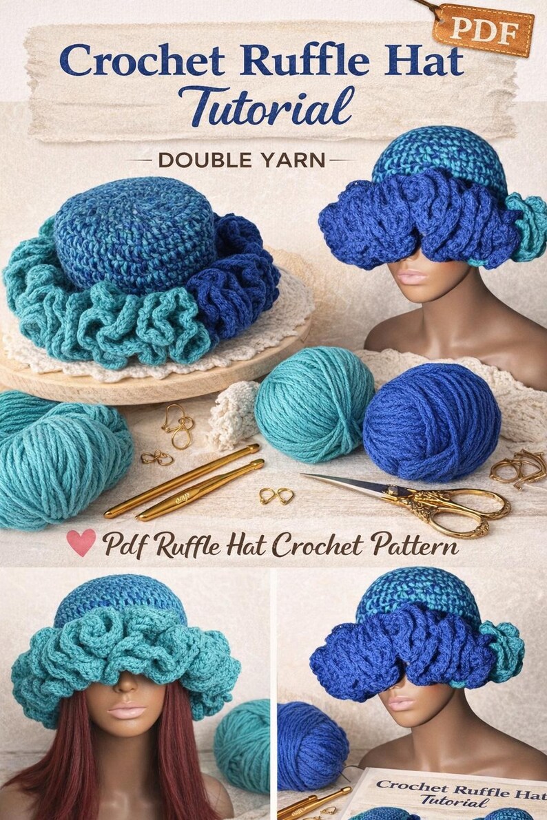 Beginner Friendly Crochet Ruffle Hat Pattern – DIY Tutorial - Etsy