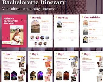 Ultimate Bachelorette Itinerary Template, Bachelorette Weekend Planner, Bachelorette Itinerary Planner, Bachelorette Party, Canva Template