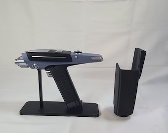 SNW Phaser Replica | 3D Printed Sci-Fi Prop | Functioning Trigger | Stand, Display Tag, and Holster Options