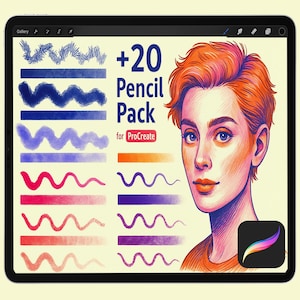 Colour Pencil Procreate Brushes, Vintage Brushes, Color Palettes, Illustration Brushes , Ipad Brushes, Paper Texture, Drawing Ink Fineline