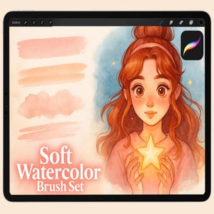 Realistic Watercolor Procreate Brushes, Painting Kit for Procreate, Digital Art Brushsets, Canvases, Paper Textures and Palettes, wet brush