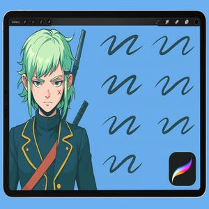 Anime & Manga Procreate Brushes, Lineart Coloring Brush Set, Digital Drawing Brushes, Character Sketch, Ink Illustration Brushes for Comics