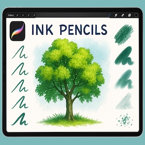 Procreate Ink Pencils, Sketch Brush Set, Lineart Procreate Brushes, iPad Bruhses, Digital Drawing Brushes, Character Sketching Fineliners
