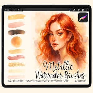 Metallic Brushes, Metal Procreate, Foil Procreate, Procreate Tinsel, Procreate metallics, Chrome Procreate, Silver Procreate, Gold Procreate