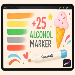 Coloring Markers For Procreate, Procreate Comic Brushes, procreate fineliner brushes, texture brushes, procreate brushes, procreate ink