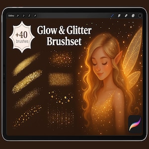 Procreate Glitter Brushes, Glitter Brushset, Procreate Shimmer Brush, Procreate Foil Brushes, Procreate Sparking Brushes, Holographic Brush