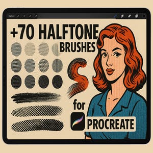 Pinceles de semitonos para Procreate, Pinceles de semitonos para cómics, Punteado para Procreate, Anime para Procreate, Manga para Procreate, Cómics de dibujos animados para Procreate