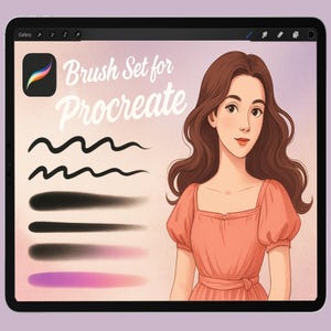Anime Style Brushes for Procreate, Character Lineart, Sketch Coloring Brushes for Ipad,  Cartoon Portrait Figure, Drawing Kit, Color Palette