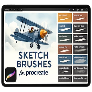 Procreate Sketch Brushes, Comic Style Inking Brush, Lineart Set, Brushes for Anime, Manga, Lineart, Pencil Portrait Brushset sketch brushset