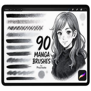 Paquete de más de 90 pinceles para Procreate, Anime y Manga, Chibi y Manga, Anime y Cómics.