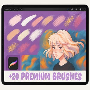 Premium Procreate Brushes, Anime Soft Style Brushes for Procreate, Soft Drawing Brushes, Paper Textures, Procreate Marker, Character Brushes