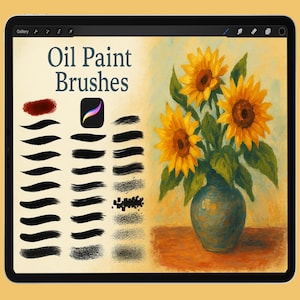 Procreate Oil Paint Brushes, Realistic Oil Paint Textures, Acrylic Procreate Brushes, Impasto Strokes, Abstract Painterly Style Oil Brushes
