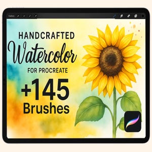 140+ Realistische aquarel Procreate-penselen, Procreate-aquarelbundelborstelset, Procreate-aquareltextuurborstels, papieren canvas