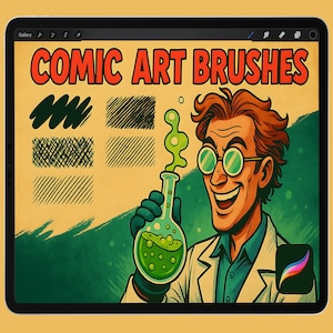20 Procreate Comic Maker Brushes, Storyboard Builder, Speech Bubble, Comic Pop Art Procreate Manga Screentone Brushes Halftone Comic Brushes