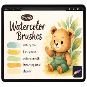 20 Realistic Watercolor Brushes Procreate, Painting Kit for Procreate, Brushes for iPad, wet Watercolor Brushes, watercolor portrait brushes