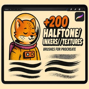Classic procreate Halftone Inkers textures, Procreate Dotting, Procreate Grunge Anime Manga Comic Book, seamless patterns, sketching brushes