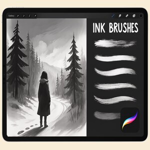 Vintage Ink Brushes Procreate, Alcohol Markers, Paper Textures, Line Art, Ink Brush Set Procreate, Procreate Pen Brush, Anime Manga Brushes