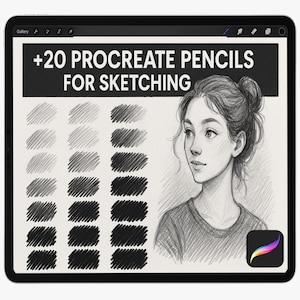 Procreate Sketch Brushes, Procreate Sketching and Lineart Brush set, Realistic Pencil & Drawing for iPad, Shading Brushes, Texture Brushes