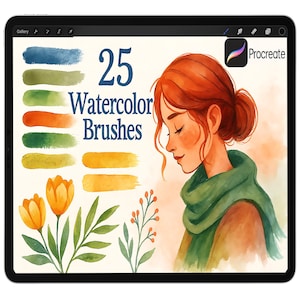 Realistic Watercolor Brushes for Procreate, Watercolor Brush Set, Digital Watercolor, Procreate portrait wet watercolor texture brushes