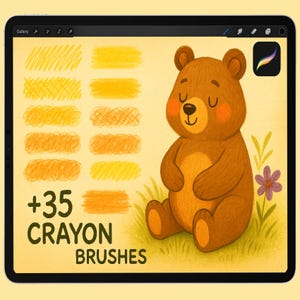 Crayon Procreate Brushes, Procreate Character brush set, Character Sketching, Coloring Brushes, iPad Brushes, Painting Kit for Procreate