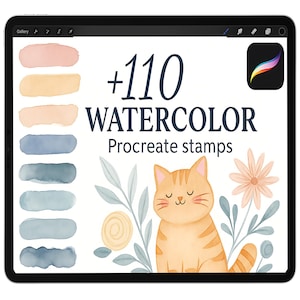 Nasses Aquarell Stempel, Ipad Procreate, Malstempel für Procreate, digitale Malerei Aquarell Stempel Pinsel, Aquarell Kit