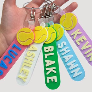 Custom Tennis Bag Tag: Personalized 3D Printed Keychain, Freshly, Individually Packed for Every Team Member