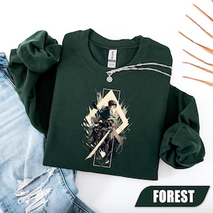 Captain Levi Sweatshirt, Levi Ackerman Hoodie, Attack On Titan Sweatshirt, Anime Graphic Tees, Titan Shirt, AOT Crewneck, Anime Lover Gift