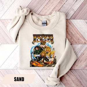 Moletom de anime Rengoku com gola redonda, Tanjiro, Inosuke, moletom Zenitsu, moletom com capuz Flame Hashira, camisa Set Your Heart Ablaze, presente para amantes de anime