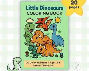 Livro de colorir de dinossauros para crianças | 20 páginas para imprimir | Download instantâneo em PDF