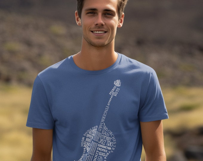 Upright Bass T-shirt: Music Words Design
